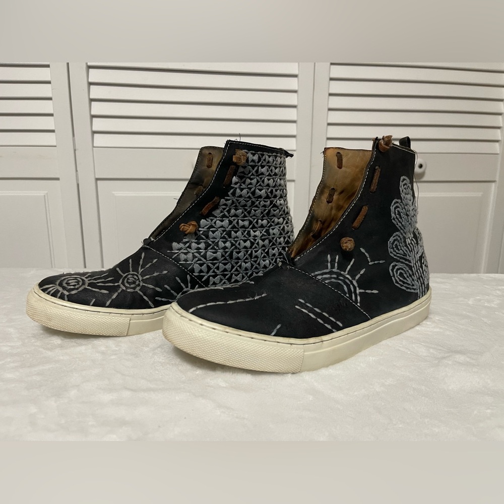 Free people high top black suede